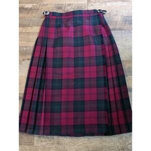 Vtg Blarney Woolen Mills Skirt Womens 14 Royal Stewart Red Tartan Plaid Kilt